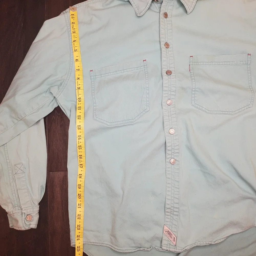 Vintage Levis Modern Authentix Button Down Long Sleeve Shirt Sea Foam Green